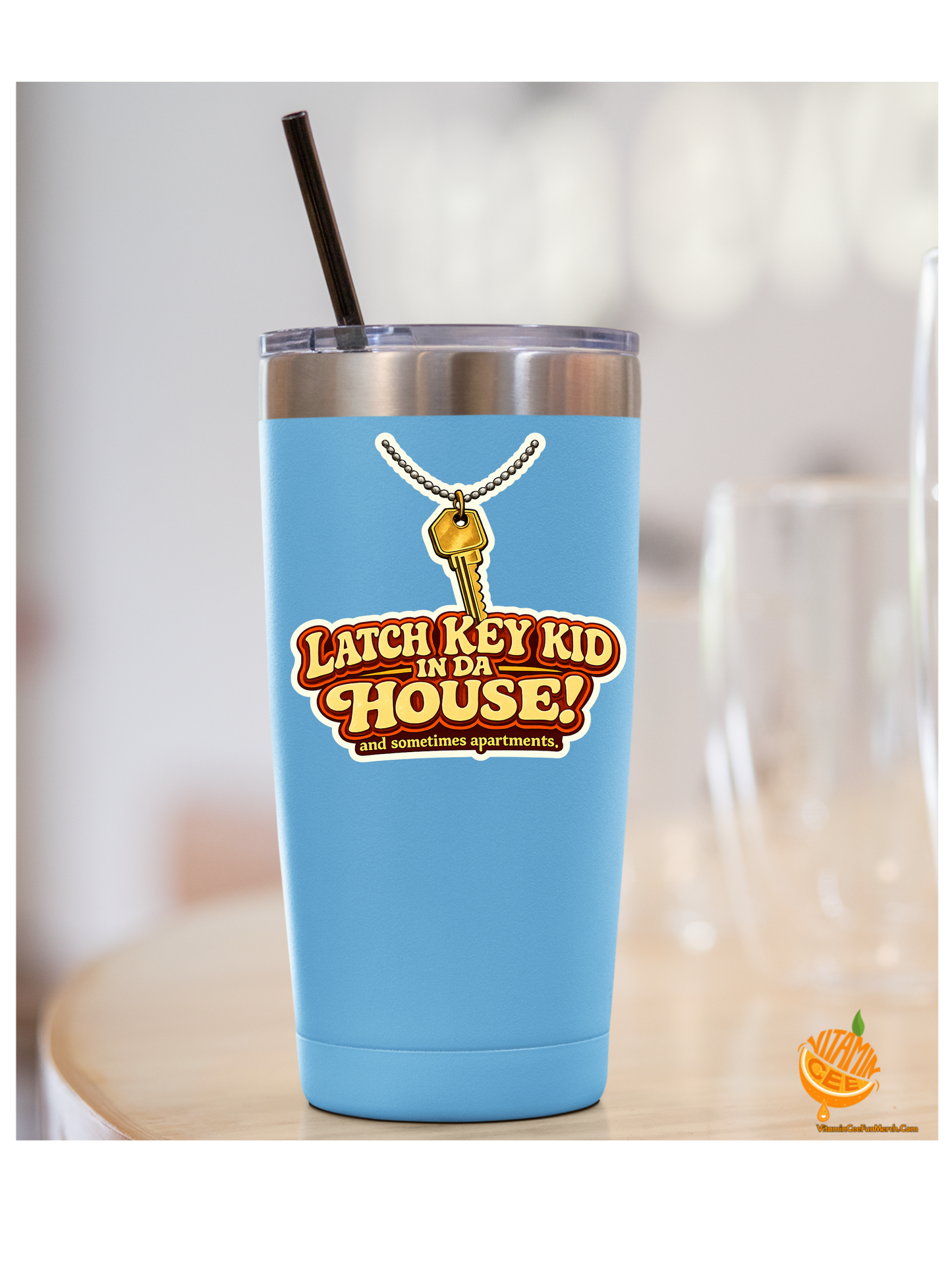 Latch Key Kid Sticker – Funny Gen X Nostalgia Vinyl Sticker – “In Da House! (and Sometimes Apartments)”