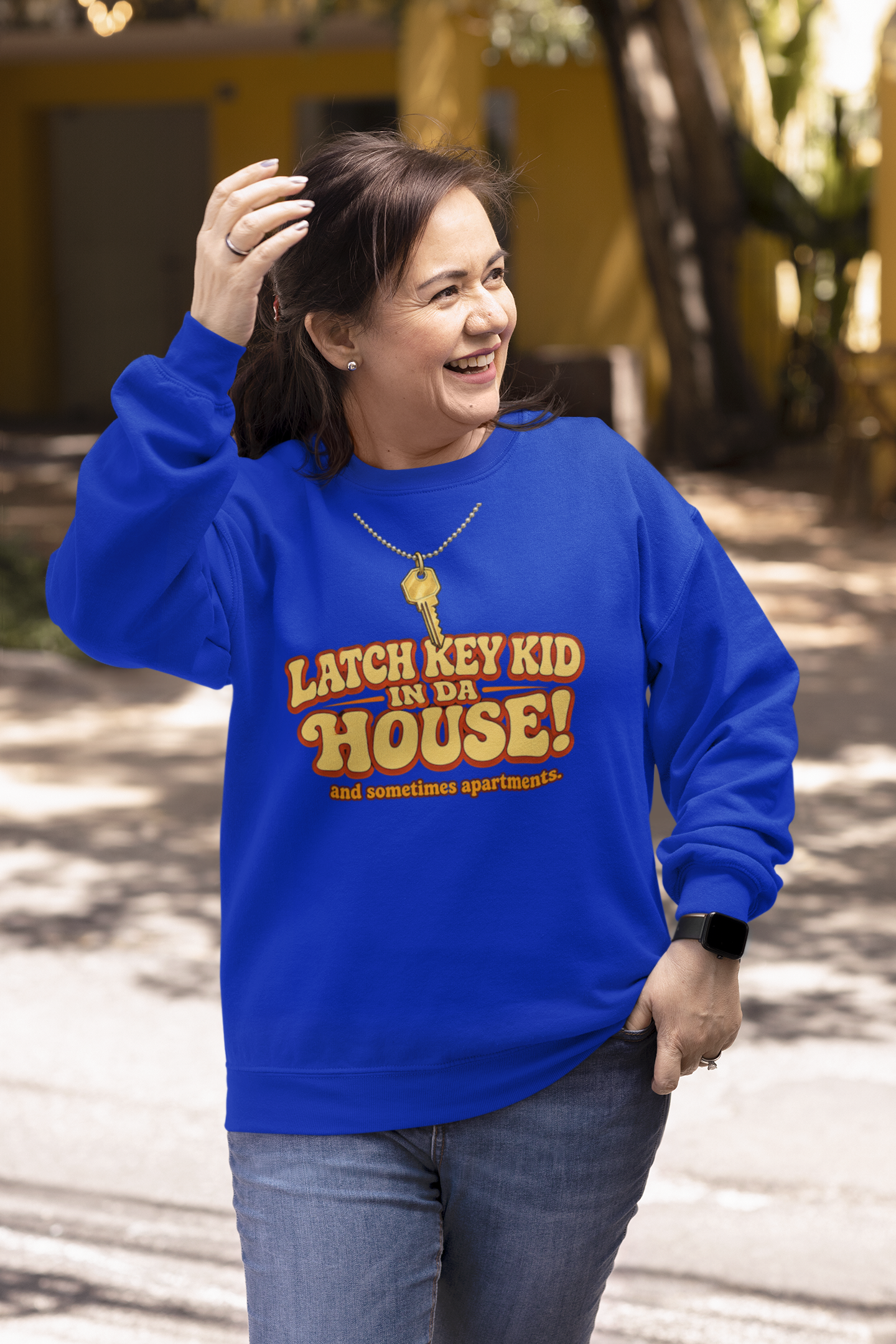 Latch Key Kid in Da House! Retro Gen X Funny Sweatshirt