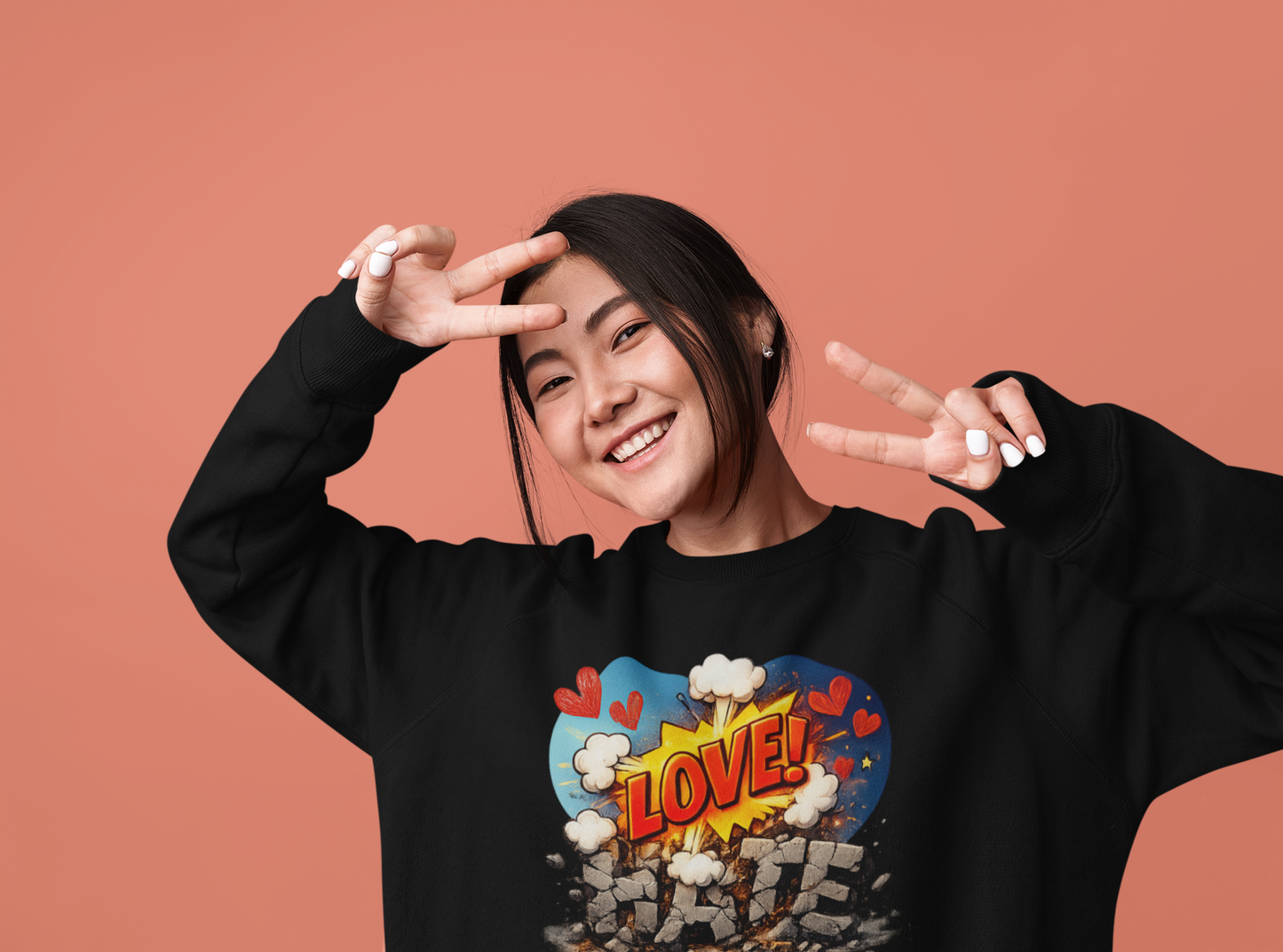 Love Over Hate Sweatshirt – Positive Kindness Graphic Crewneck