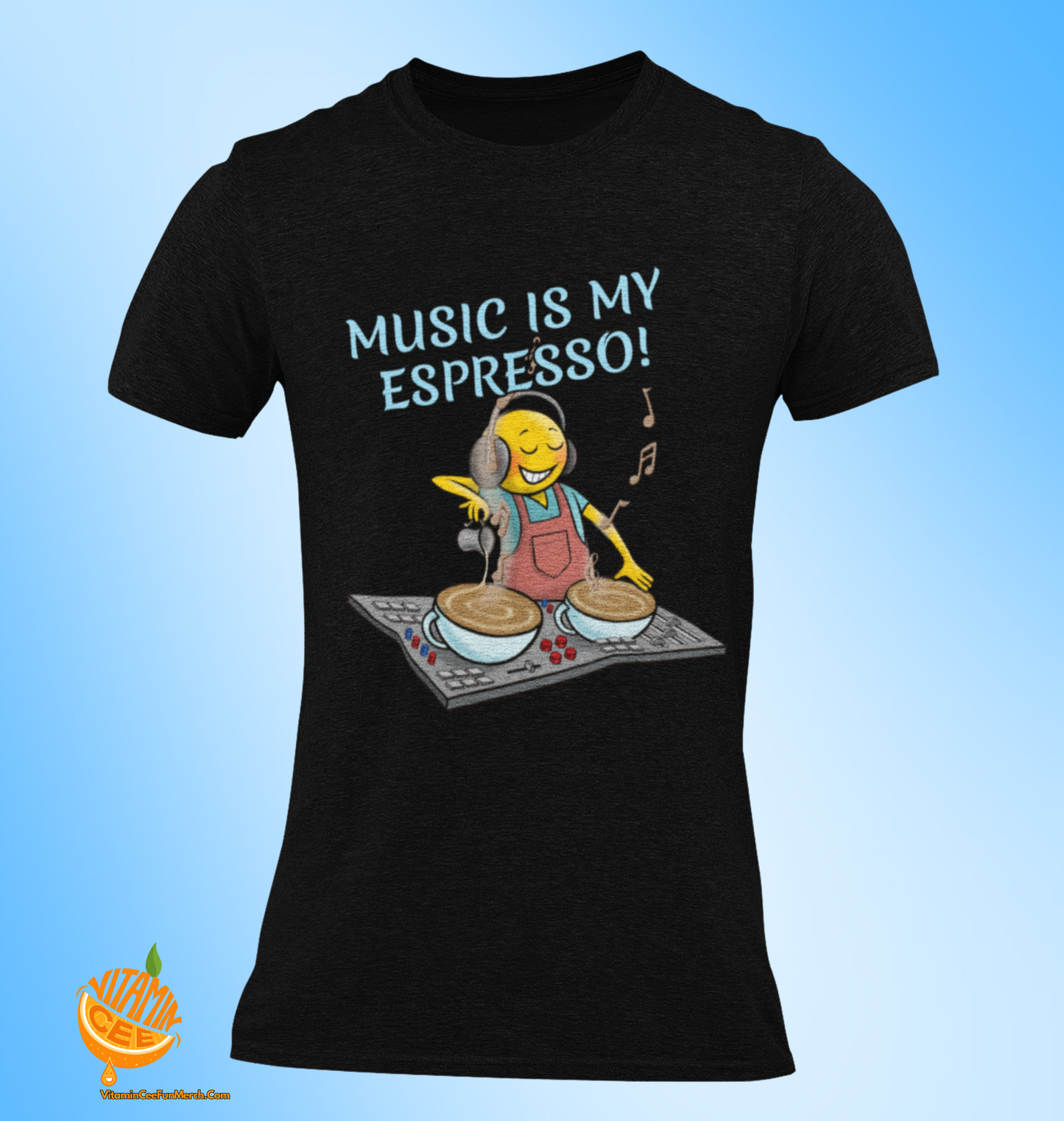 Fun Graphic Tee for Coffee and or Music Lovers!