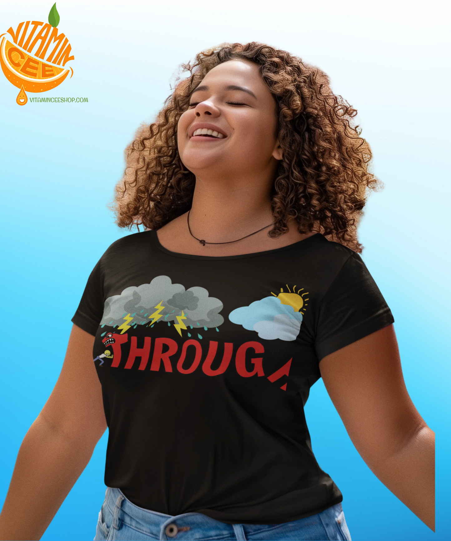 Fun Encouragement Tee Shirt! Push Through!