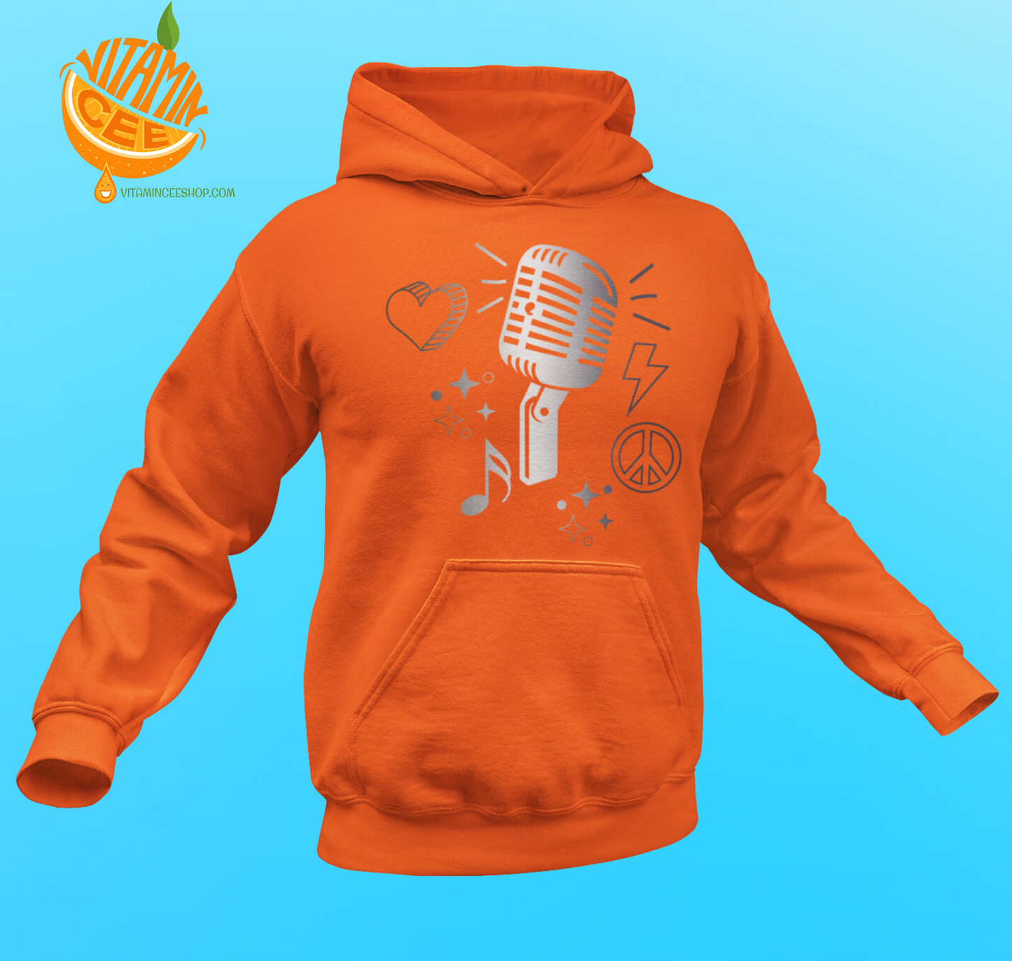 Fun Hoodie with a Fun Hot Mic Graphic!