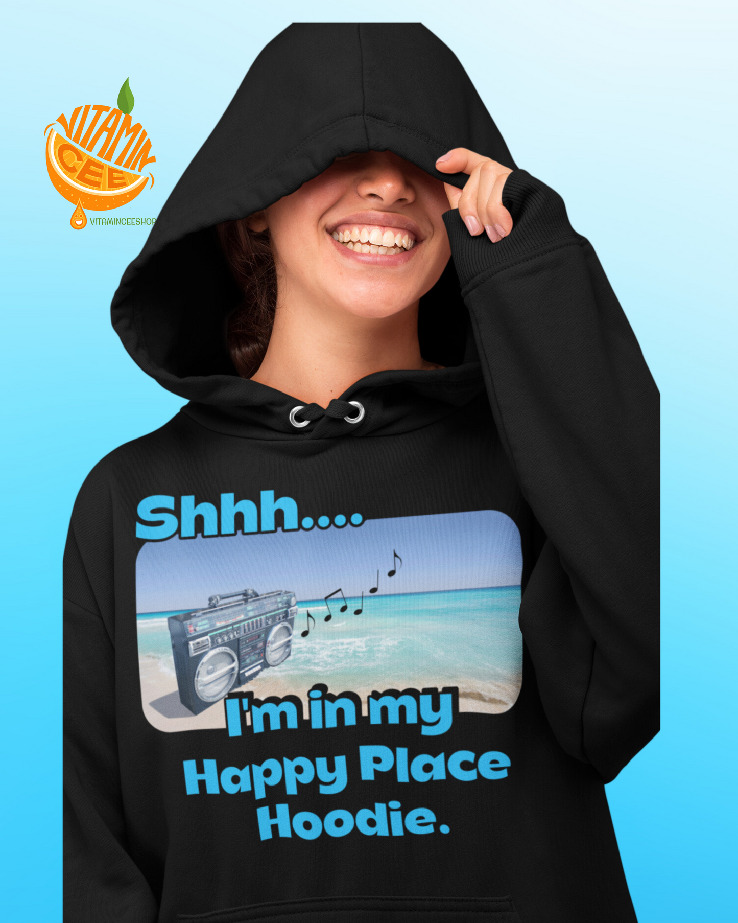 Fun BoomBox Hoodie in your Happy Place!