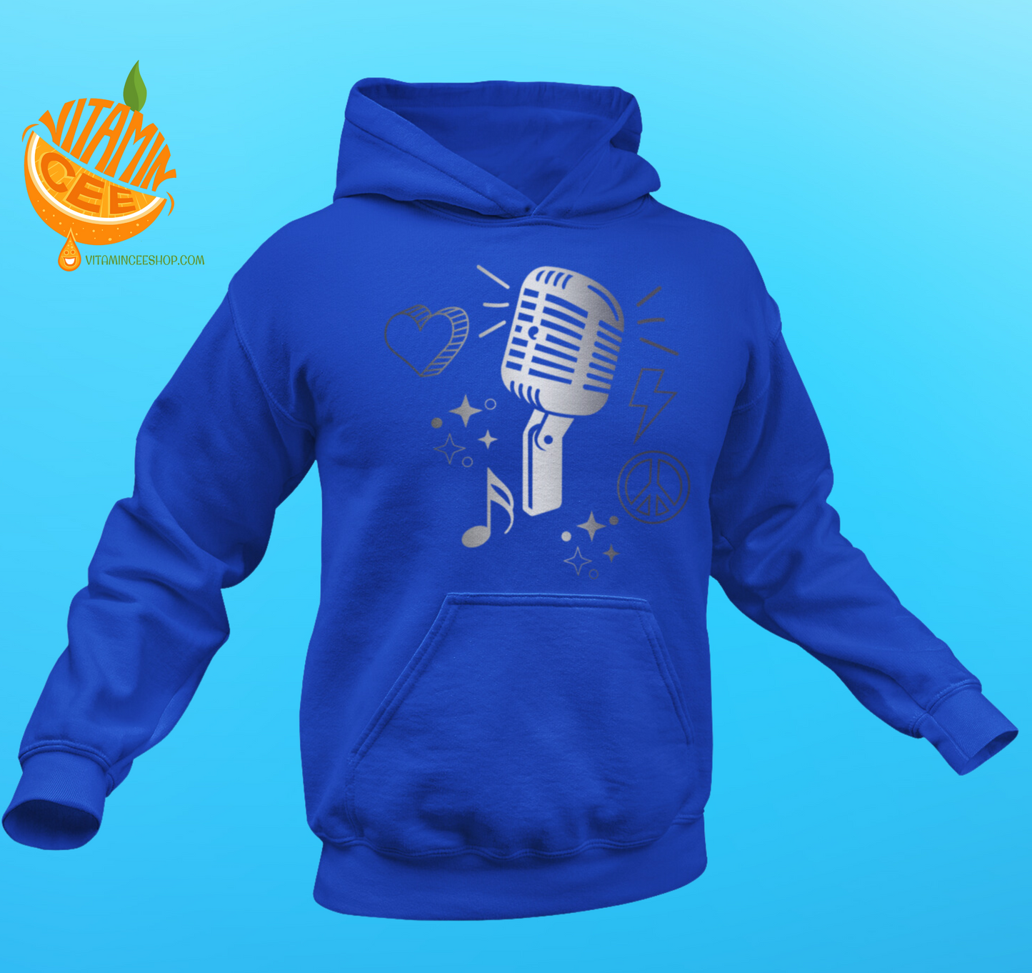 Fun Hoodie with a Fun Hot Mic Graphic!