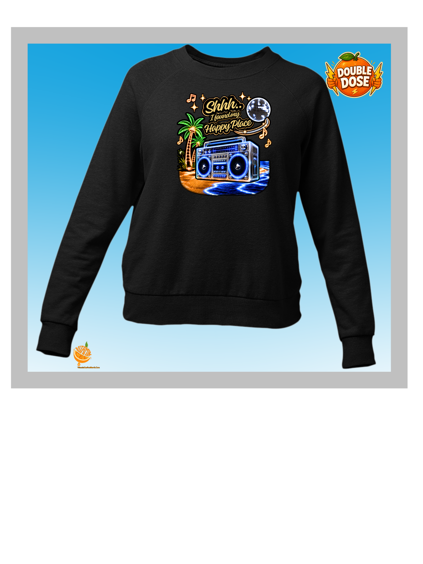 I’m In My Happy Place Sweatshirt – Retro Music Beach Crewneck