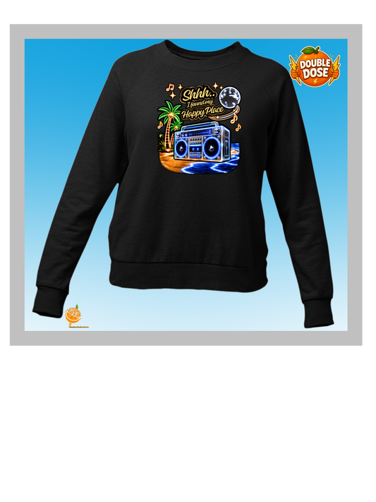 I’m In My Happy Place Sweatshirt – Retro Music Beach Crewneck