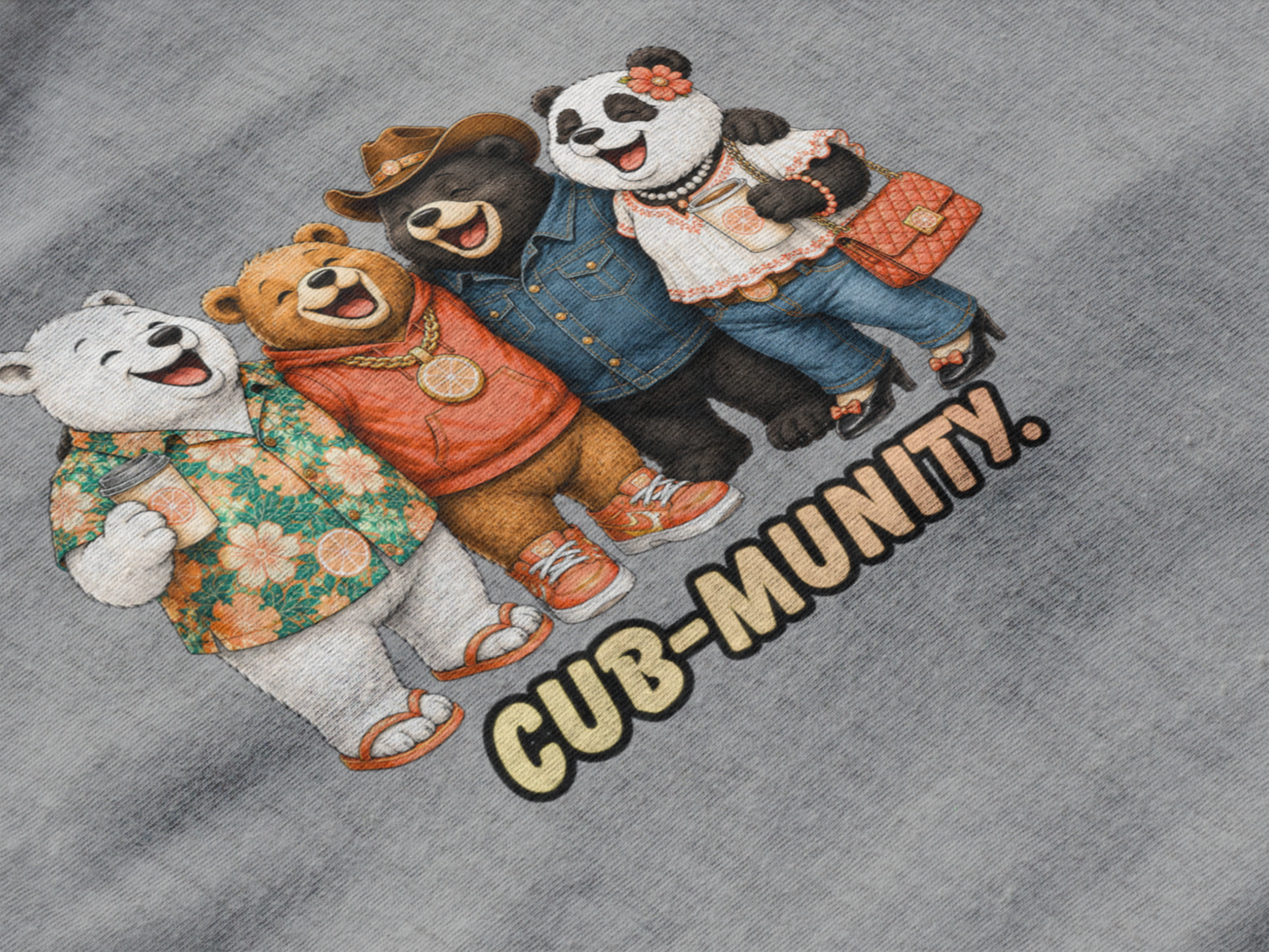 Cub-Munity Bear Sweatshirt – Cute Bear Friends Community Crewneck | Funny Animal Unity Shirt