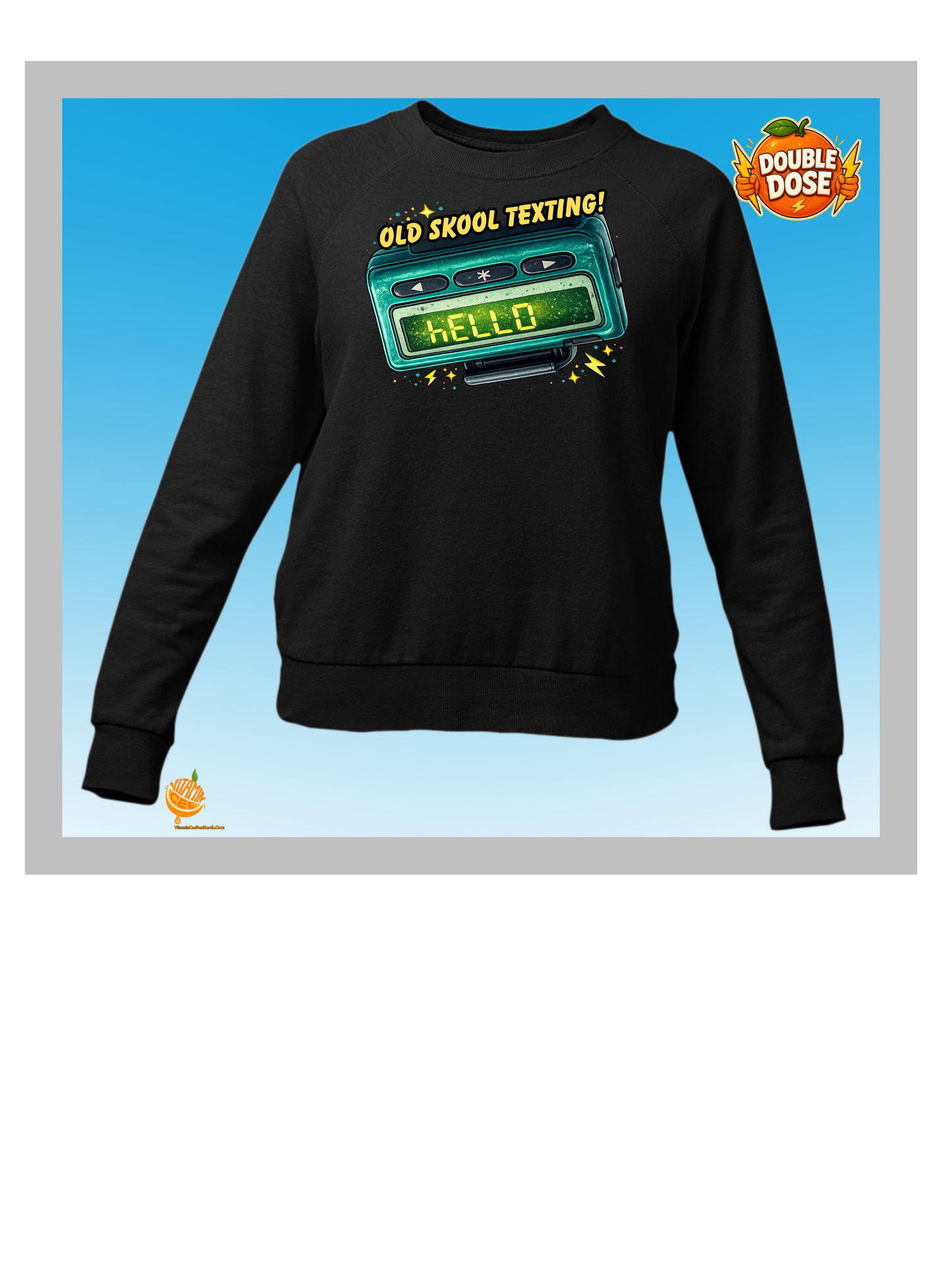 Old Skool Text Pager Shirt – 07734 HELLO Retro Beeper Graphic Sweatshirt