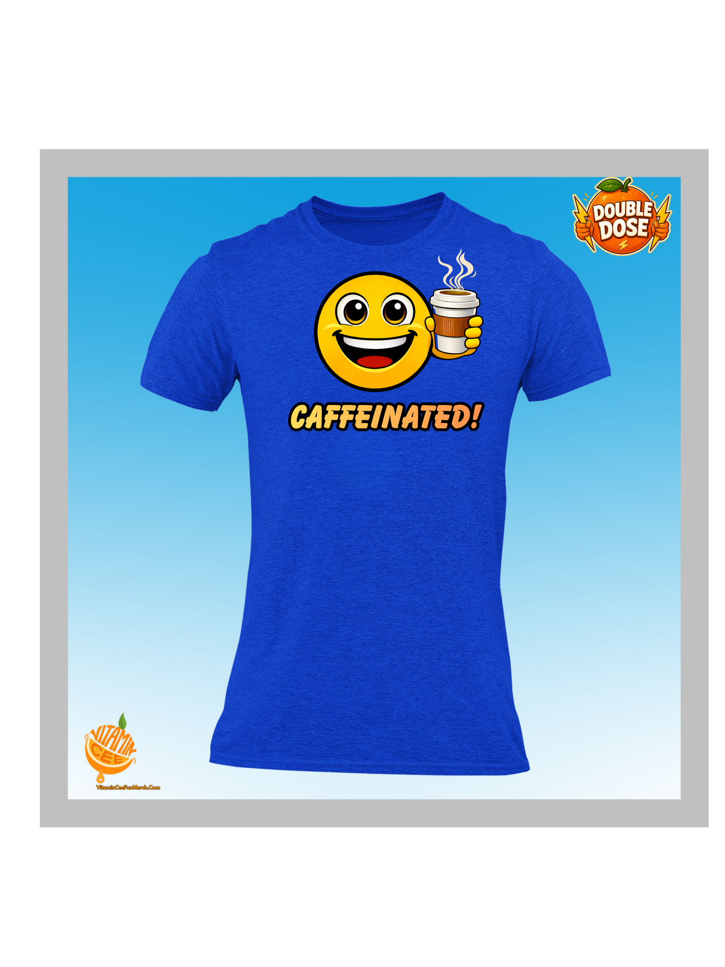Caffeinated! Coffee Emoji T-Shirt – Funny Happy Face Graphic Tee