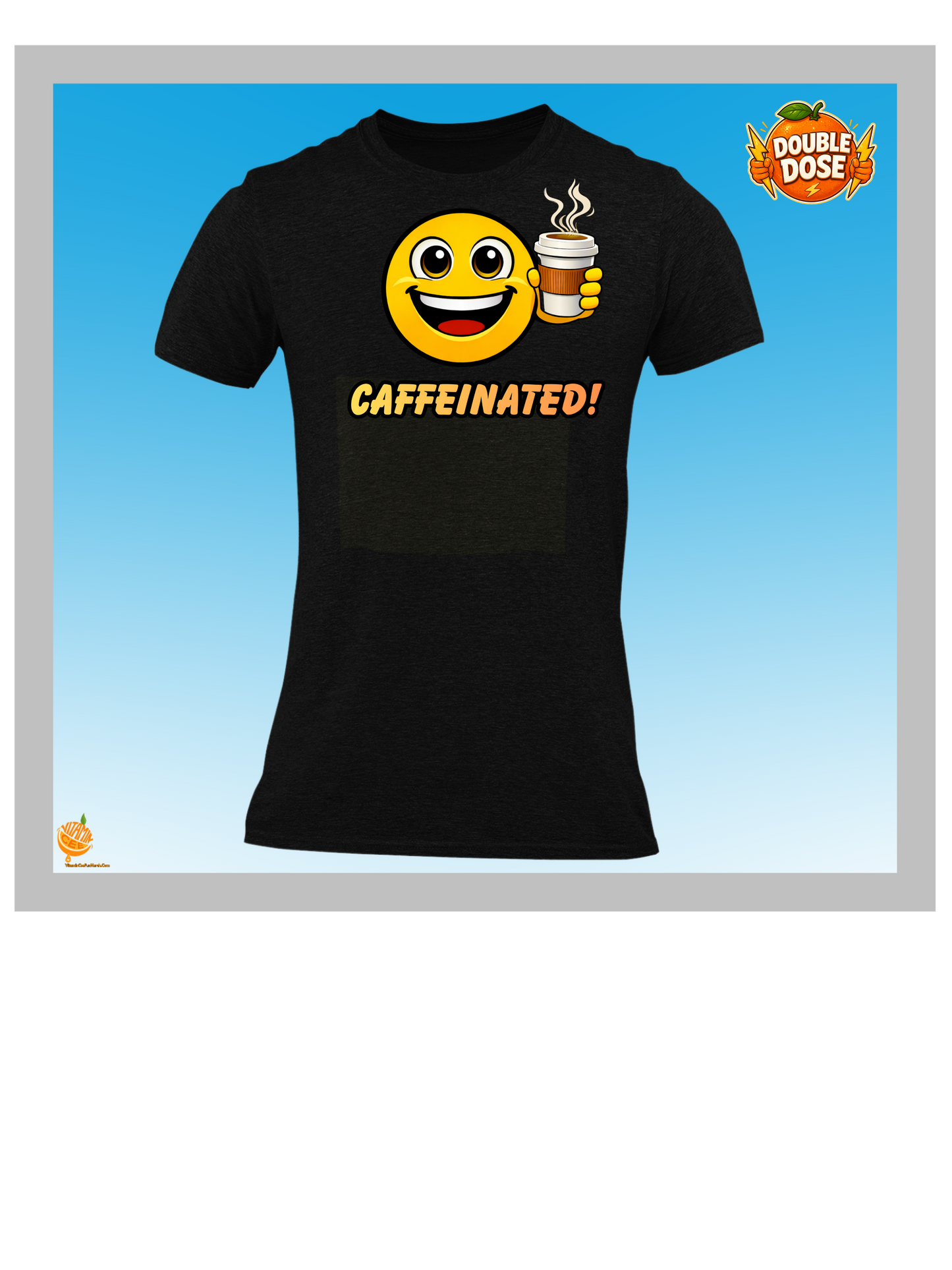 Caffeinated! Coffee Emoji T-Shirt – Funny Happy Face Graphic Tee