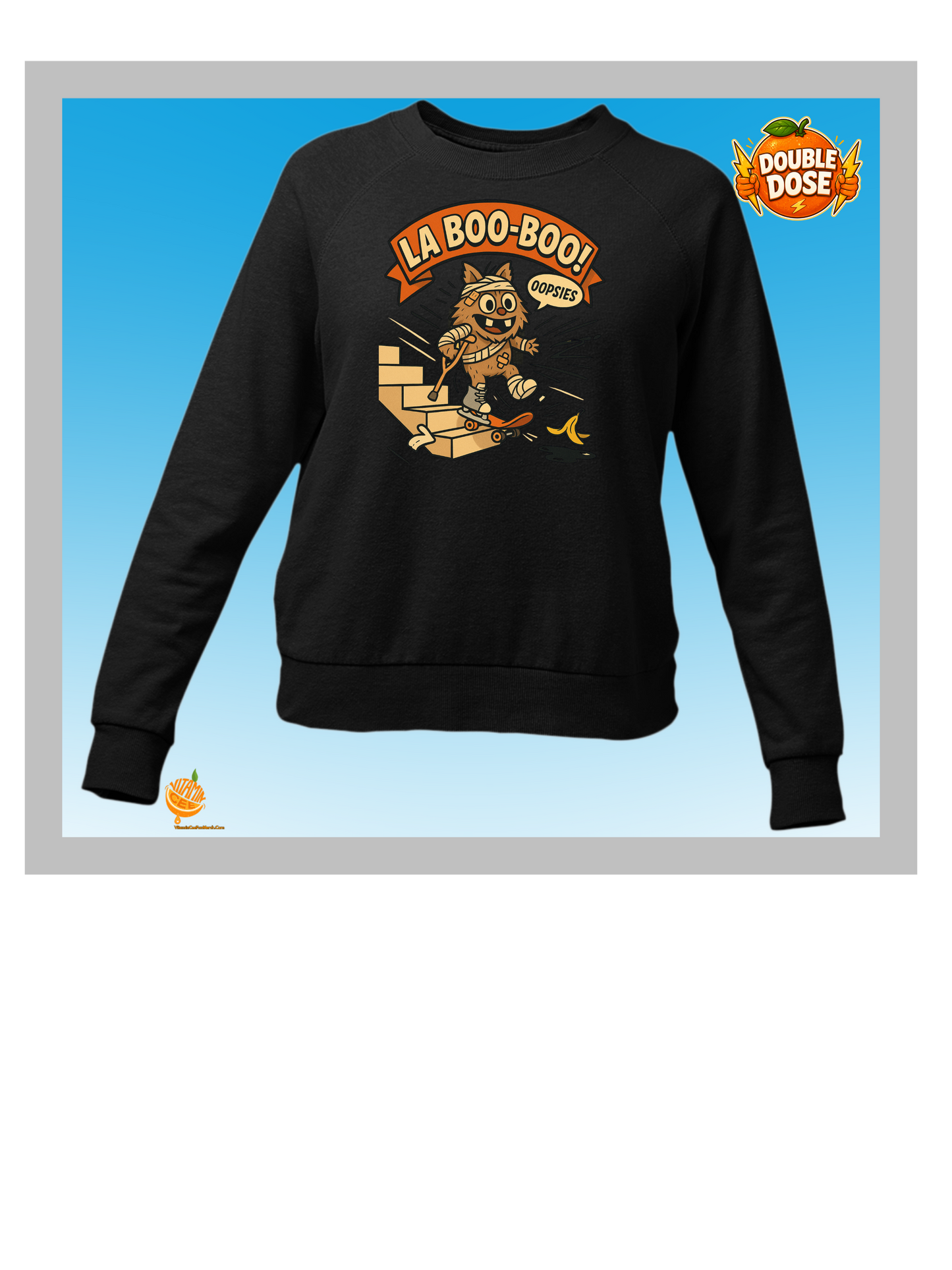 La Boo-Boo Funny Skateboarding Sweatshirt – Oopsie Banana Peel Cartoon