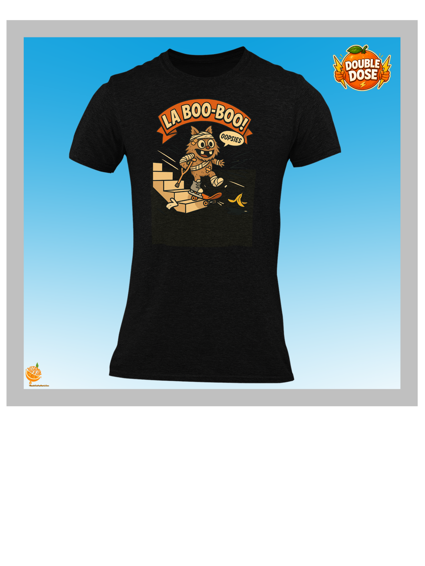 La Boo-Boo Funny Skateboarding T-Shirt – Oopsie Banana Peel Cartoon