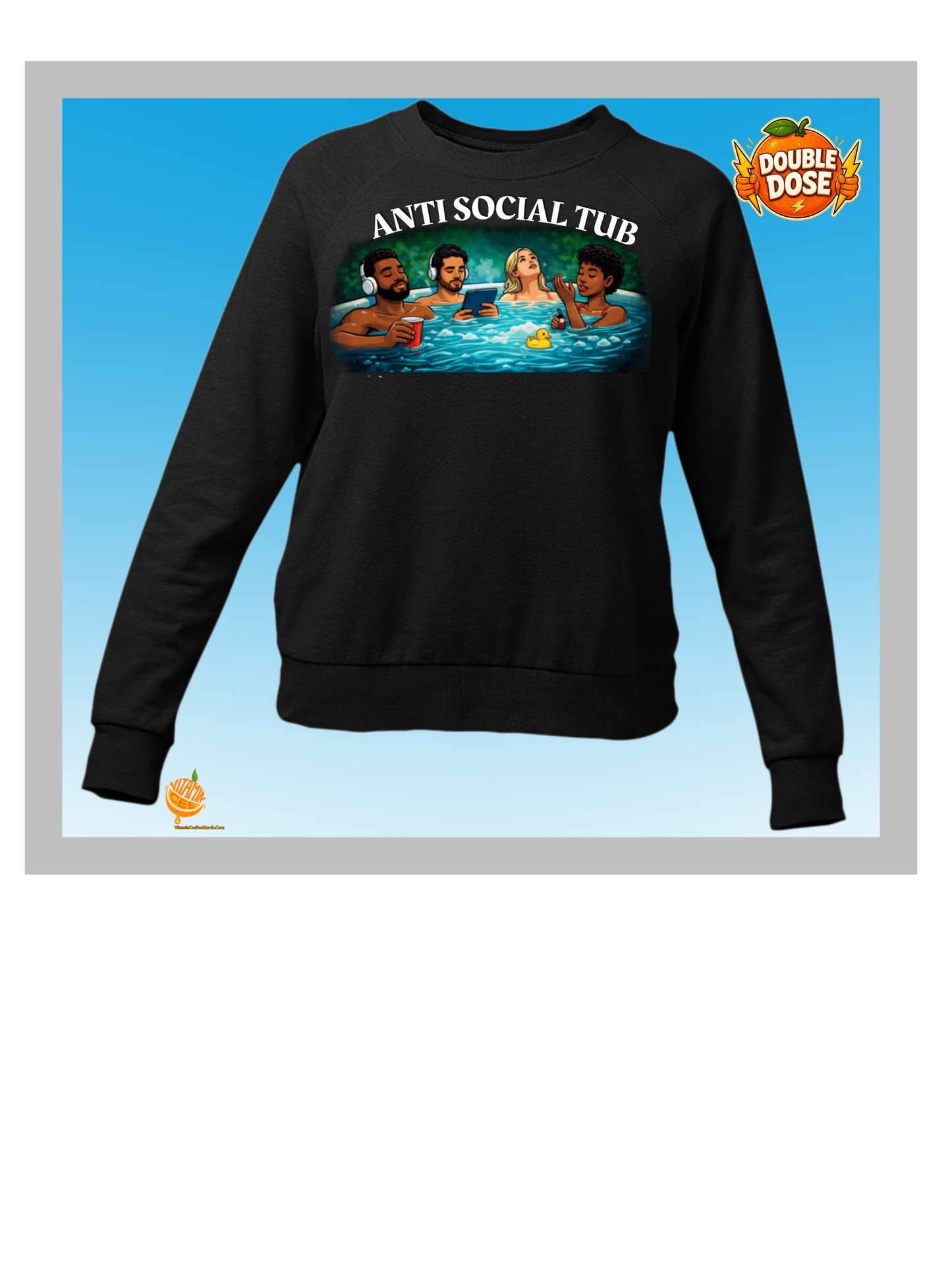 Anti Social Tub Sweatshirt – Funny Hot Tub Humor Crewneck | Relaxing Meme Lounge Shirt