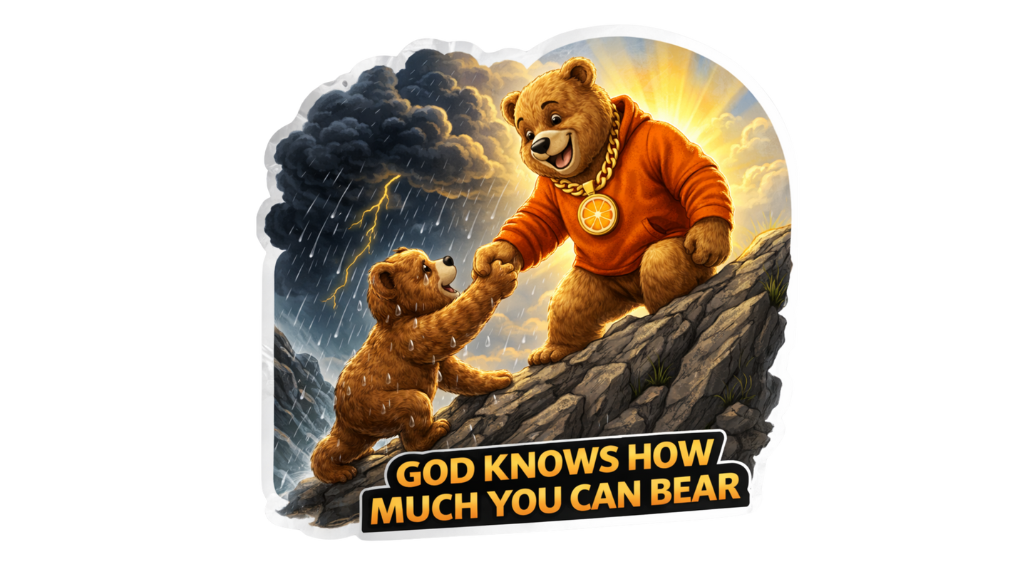 God Knows How Much You Can Bear. | Dosey Bear™ Inspirational Vinyl Sticker