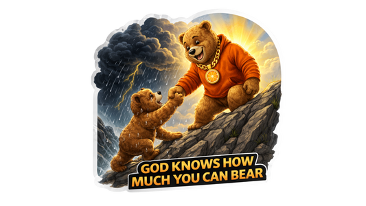 God Knows How Much You Can Bear. | Dosey Bear™ Inspirational Vinyl Sticker
