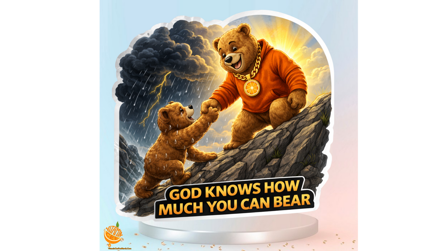 God Knows How Much You Can Bear. | Dosey Bear™ Inspirational Vinyl Sticker