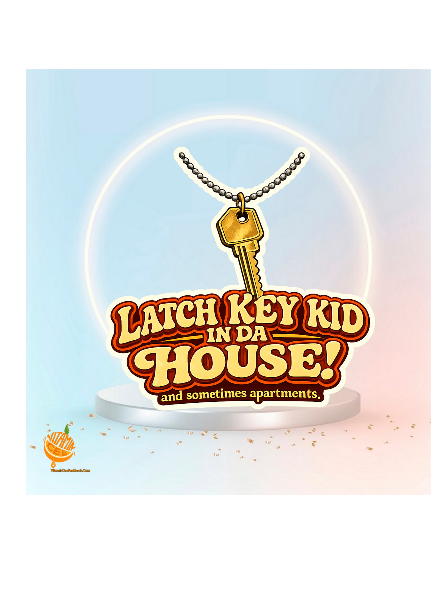 Latch Key Kid Sticker – Funny Gen X Nostalgia Vinyl Sticker – “In Da House! (and Sometimes Apartments)”