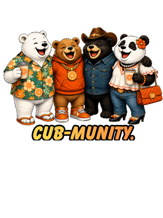 Cub-munity Dosey Bear™ Sticker – Cute Bear Friends Vinyl Sticker, Diversity &amp; Friendship Cartoon Decal, Cozy Hoodie Bears, Positive Vibes Sticker