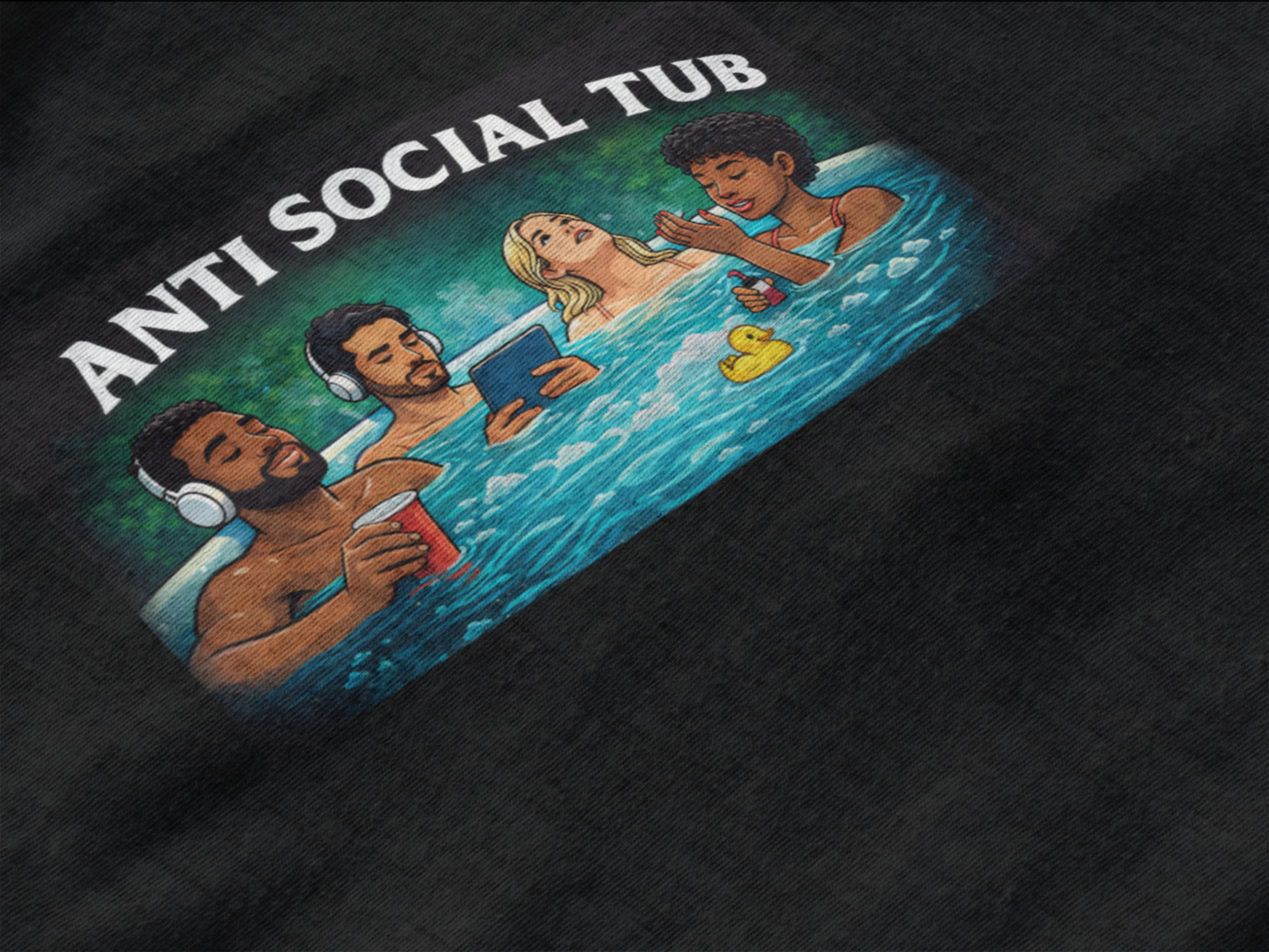 Anti Social Tub Sweatshirt – Funny Hot Tub Humor Crewneck | Relaxing Meme Lounge Shirt