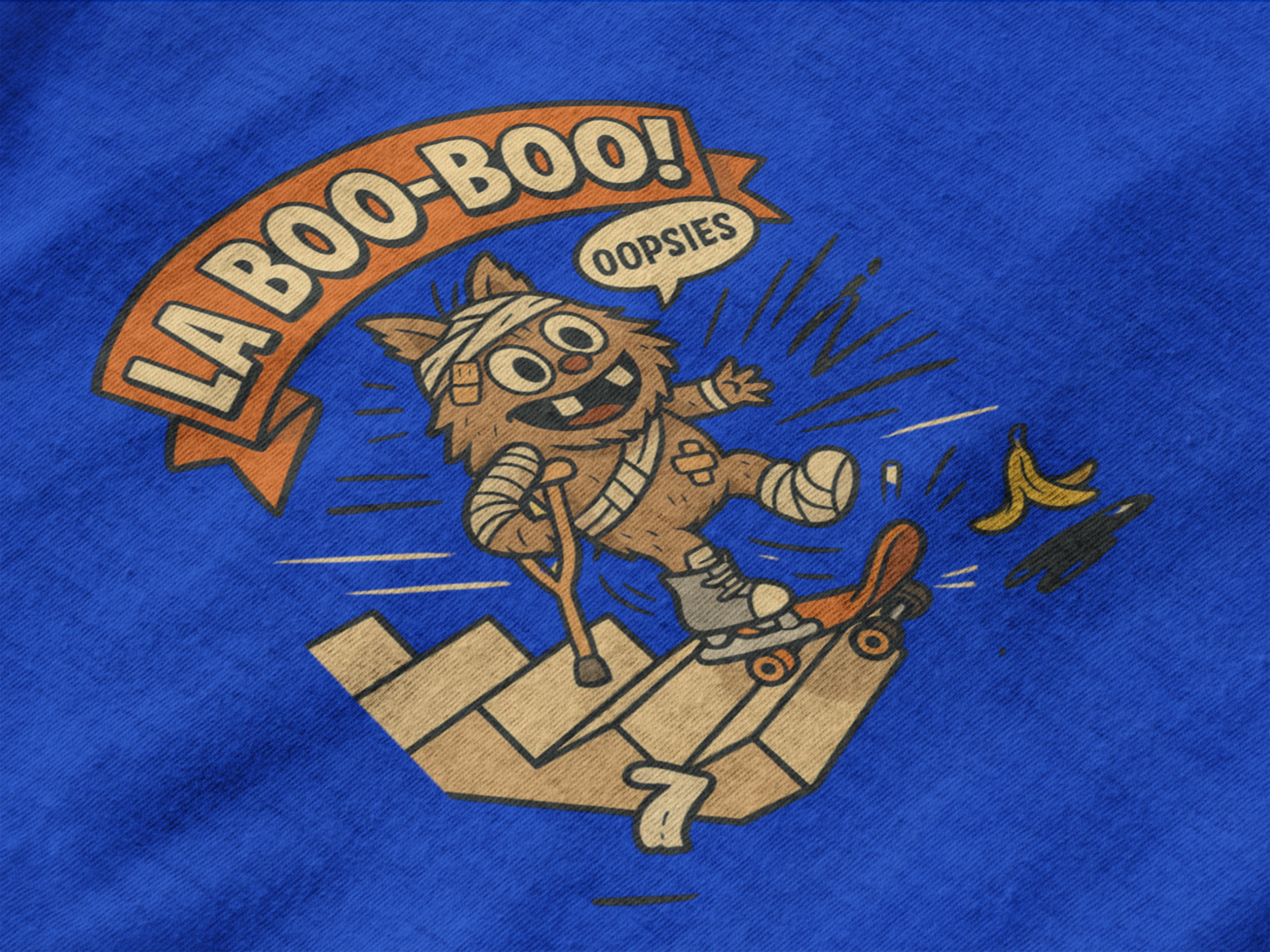 La Boo-Boo Funny Skateboarding T-Shirt – Oopsie Banana Peel Cartoon