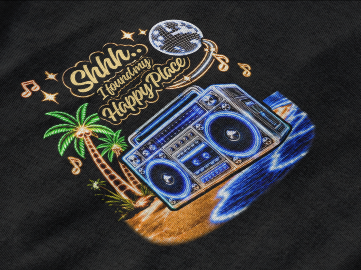 I’m In My Happy Place Shirt – Retro Music Beach T-Shirt