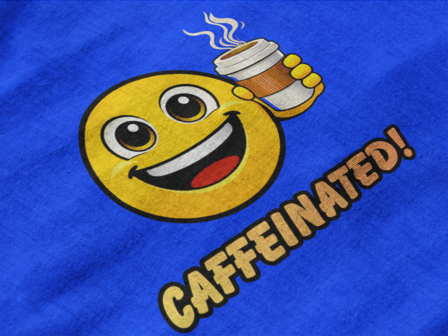Caffeinated! Coffee Emoji T-Shirt – Funny Happy Face Graphic Tee