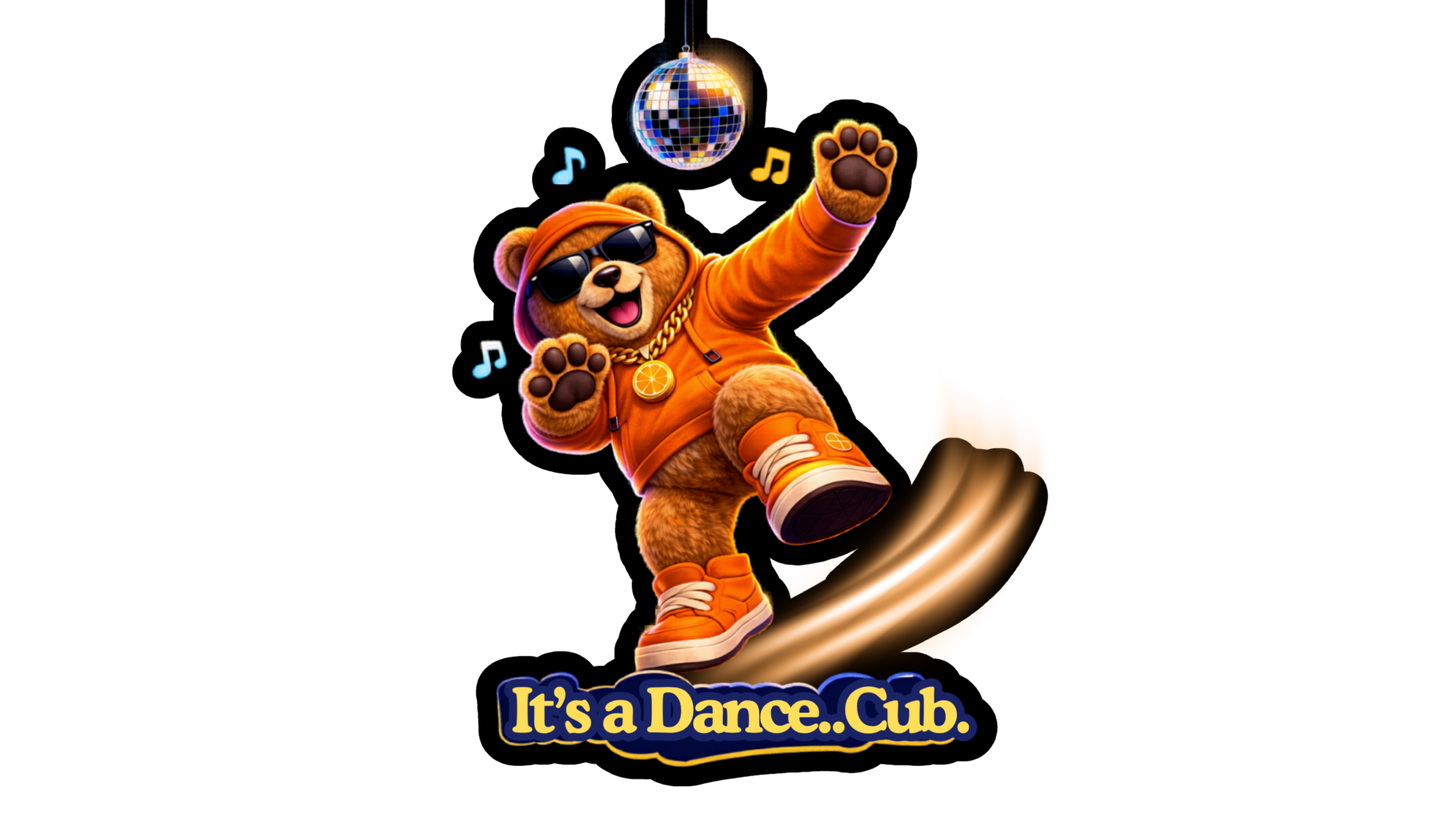 It’s a Dance Cub Sticker – Funny Dancing Dosey Bear™ Vinyl Sticker, Cute Music Bear Decal, Hip Hop Bear Sticker, Party Vibes Gift
