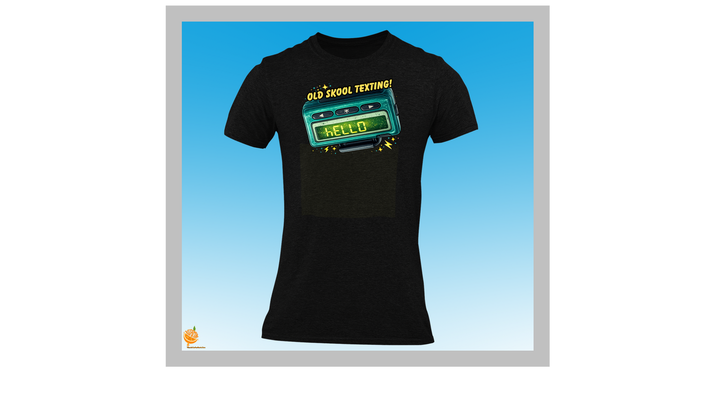 Old Skool Text Pager Shirt – Retro Beeper “Hello” Graphic Tee | 90s Nostalgia Shirt
