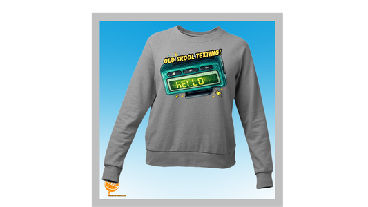 Old Skool Text Pager Sweatshirt – Retro Beeper “Hello” Graphic Crewneck | 90s Throwback