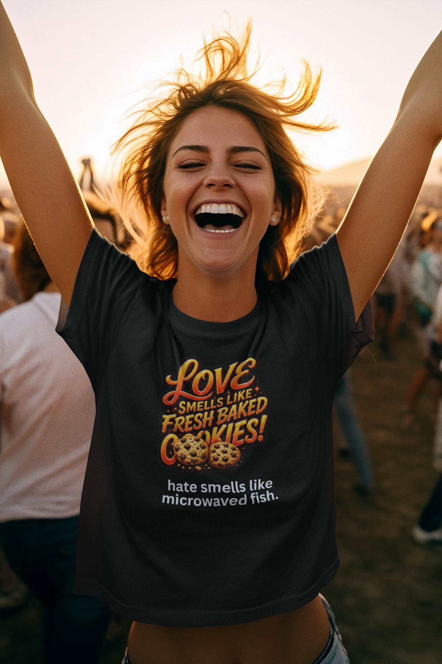 Love Smells Like Fresh Baked Cookies Funny Graphic Tee