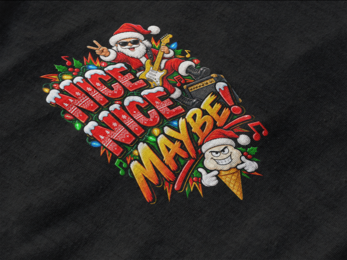 Nice Nice Maybe Christmas Sweatshirt – Funny Santa Holiday Crewneck | Christmas Party Sweater