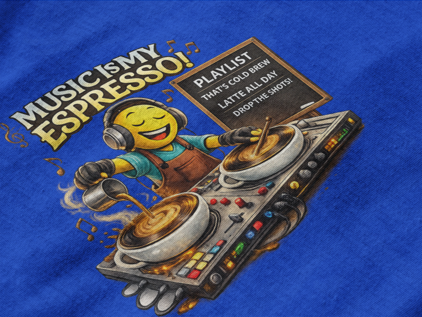 Music Is My Espresso Sweatshirt – Funny Coffee DJ Graphic Crewneck
